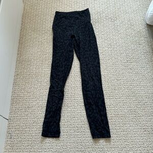 lululemon align 25” leggings with black/grey leopard print RARE